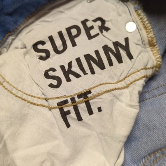 Bershka Jeans Womens 31 Super Skinny Denim Distressed Medium Blue - Picture 6 of 7